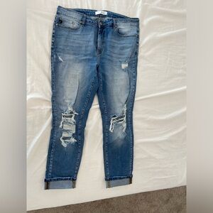 Kancan skinny/ straight jeans with distress
